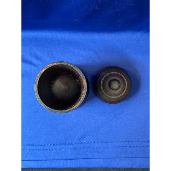 Vintage Hand Carved Wooden Spice Tobacco Trinket Jar - Picture 6 of 9